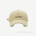 Anpassning broderad logotyp runda toppbrun corduroy hatt